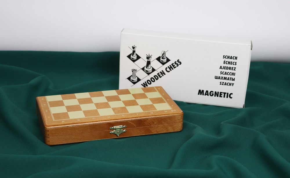 Szachy magnetyczne drewniane składane w podróży prezent zabawka