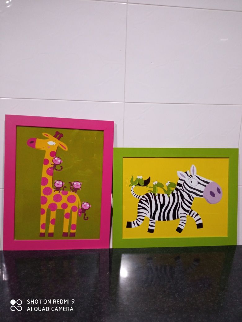 Quadros para decoração de criança alt.0.46.   Larg. 0.36