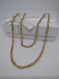 Złoty łańcuszek Singapur złoto 585 50 cm