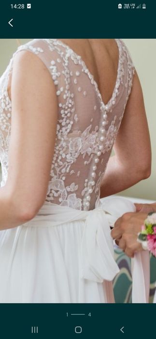 Suknia ślubna boho koronka xs s 34 36