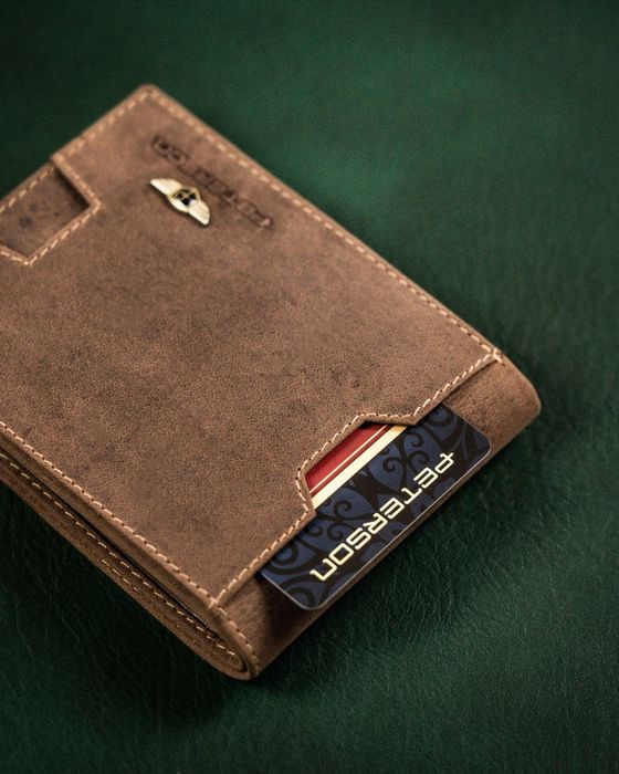 skórzany portfel męski z kieszonką na kartę - peterson