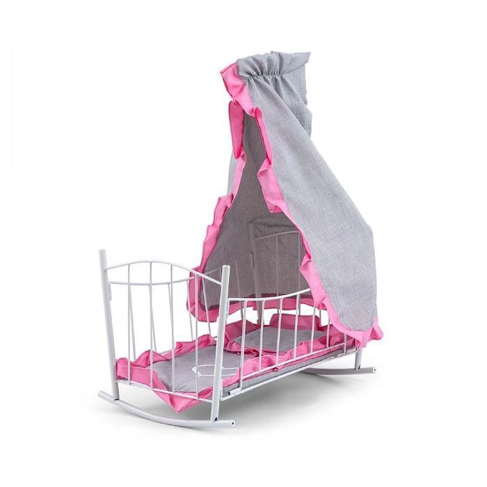 Łóżeczko dla Lalek Lily z Baldachimem Prestige Pink Milly Mally