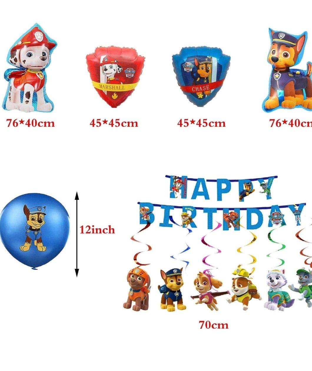 Zestaw Psie patrol balony dekoracja urodzinowa