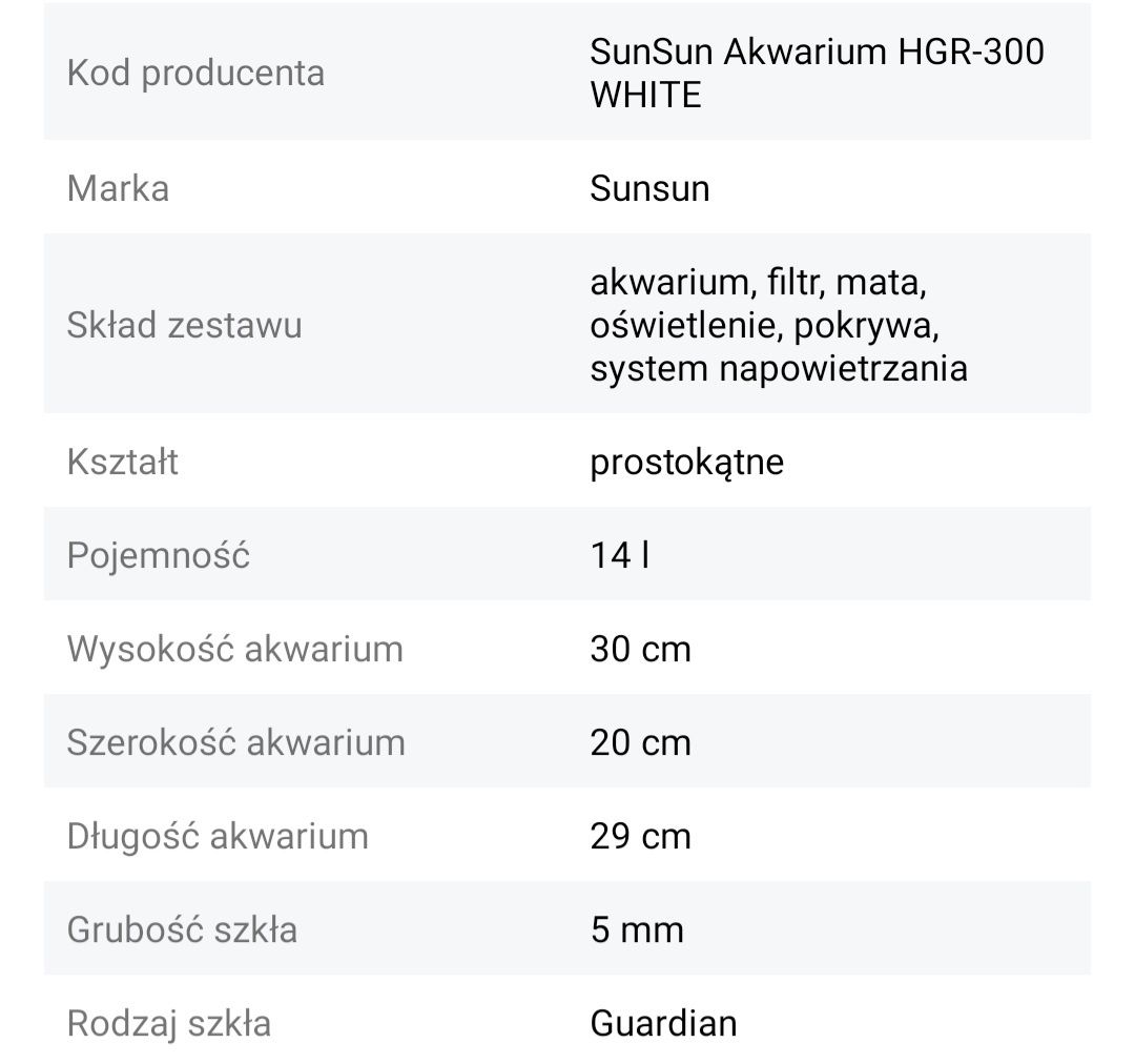 Akwarium hrg 300 14l