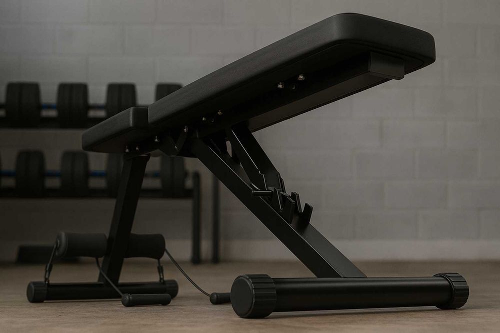 Nowa Ławka Skośna Treningowa Składana Regulowana do Ćwiczeń +Gumy