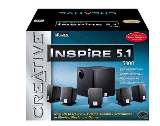 colunas creative 5.1 para pc home theater+ comando+ subwoofer