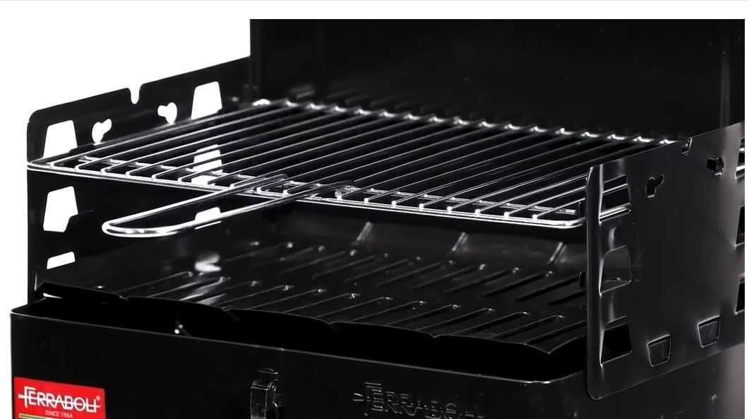Grill ogrodowy turystyczny przenosny 43x32x73cm stal nierdzewna