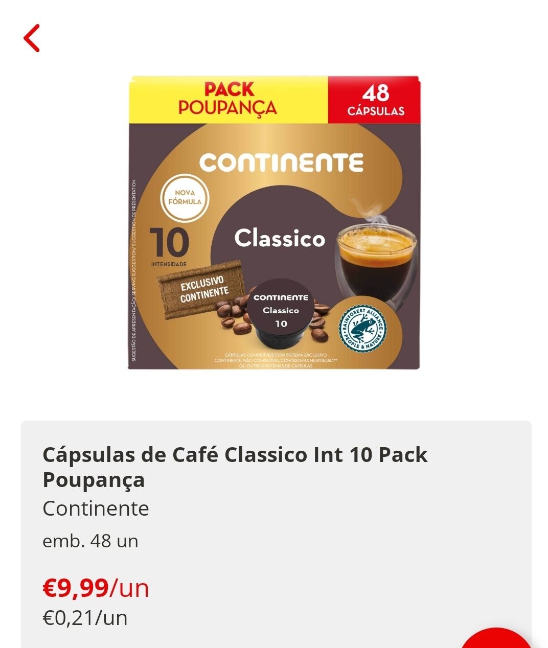 Máquina café expresso continente