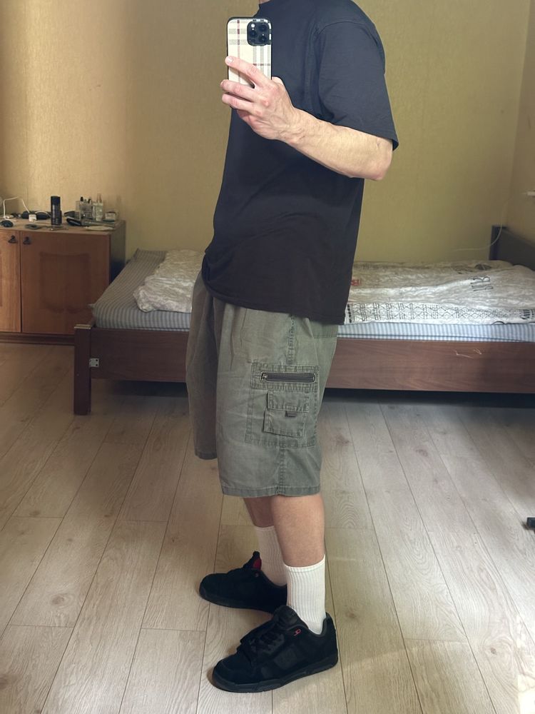 Шорти карго сірі з карманами чоловічі washed L XL , Л ХЛ