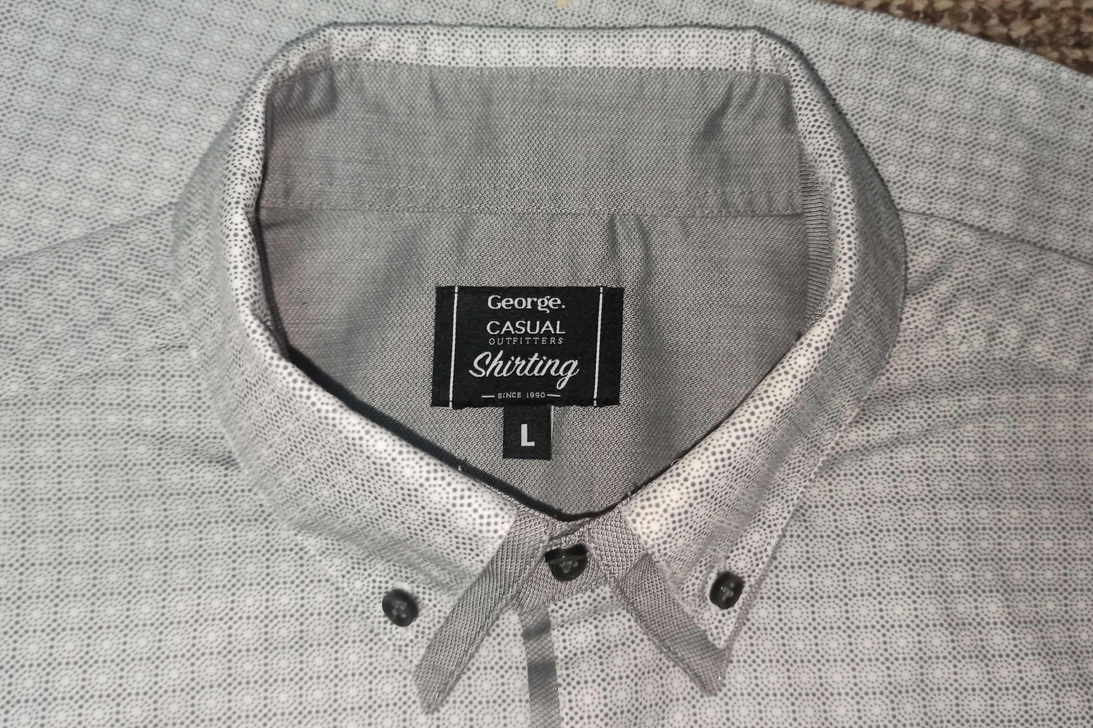 Стильная рубашка george с коротким рукавом серого цвета. размер l