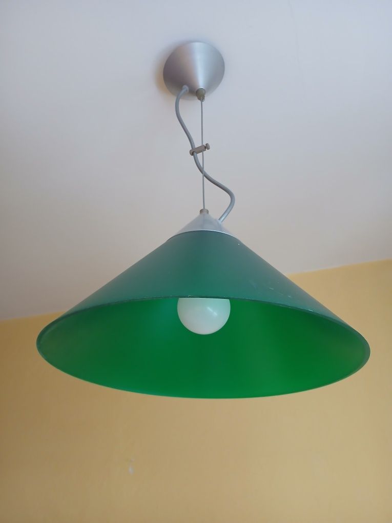 Lampa sufitowa, zielona, żółta, pomarańczowa