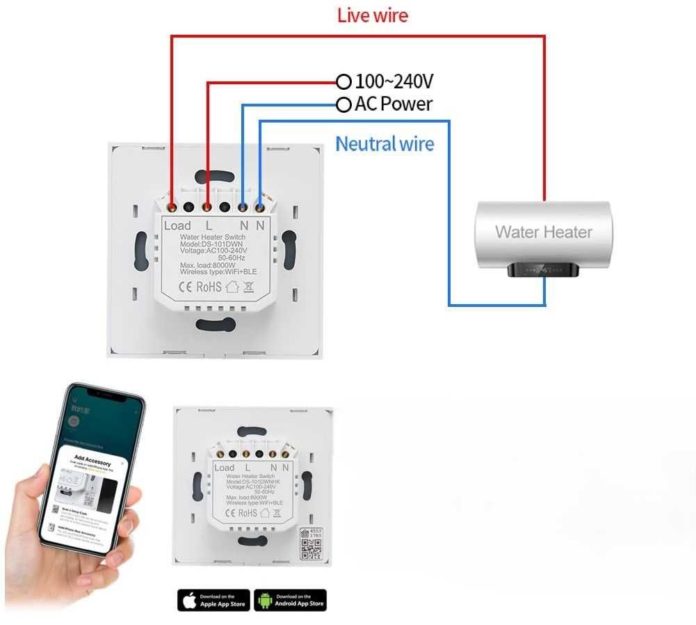 Inteligentny Wyłącznik Czasowy ConBlom 40 A 8000 W WiFi