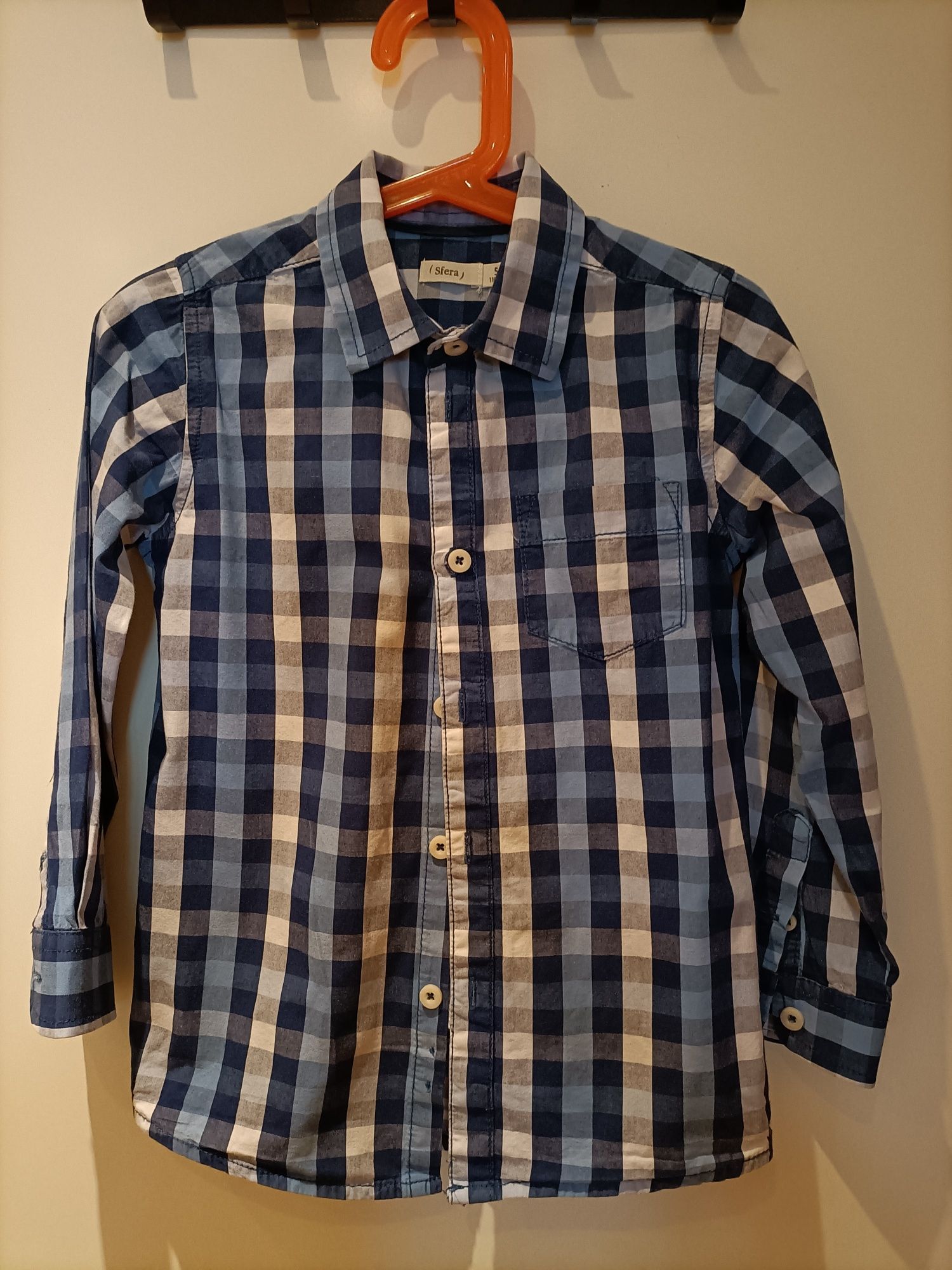 Camisa menino 5-6 anos da Sfera/el corte inglês em xadrez azul