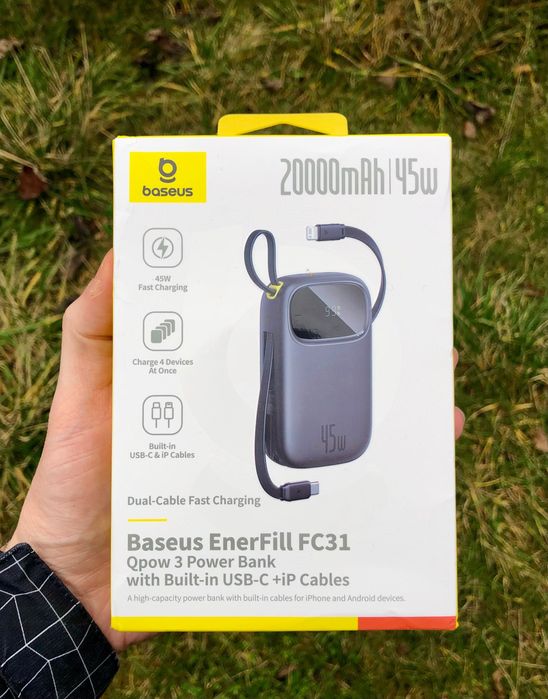 Павербанк Baseus 20000мАг 45w. Чорний. Powerbank оригінал, новий