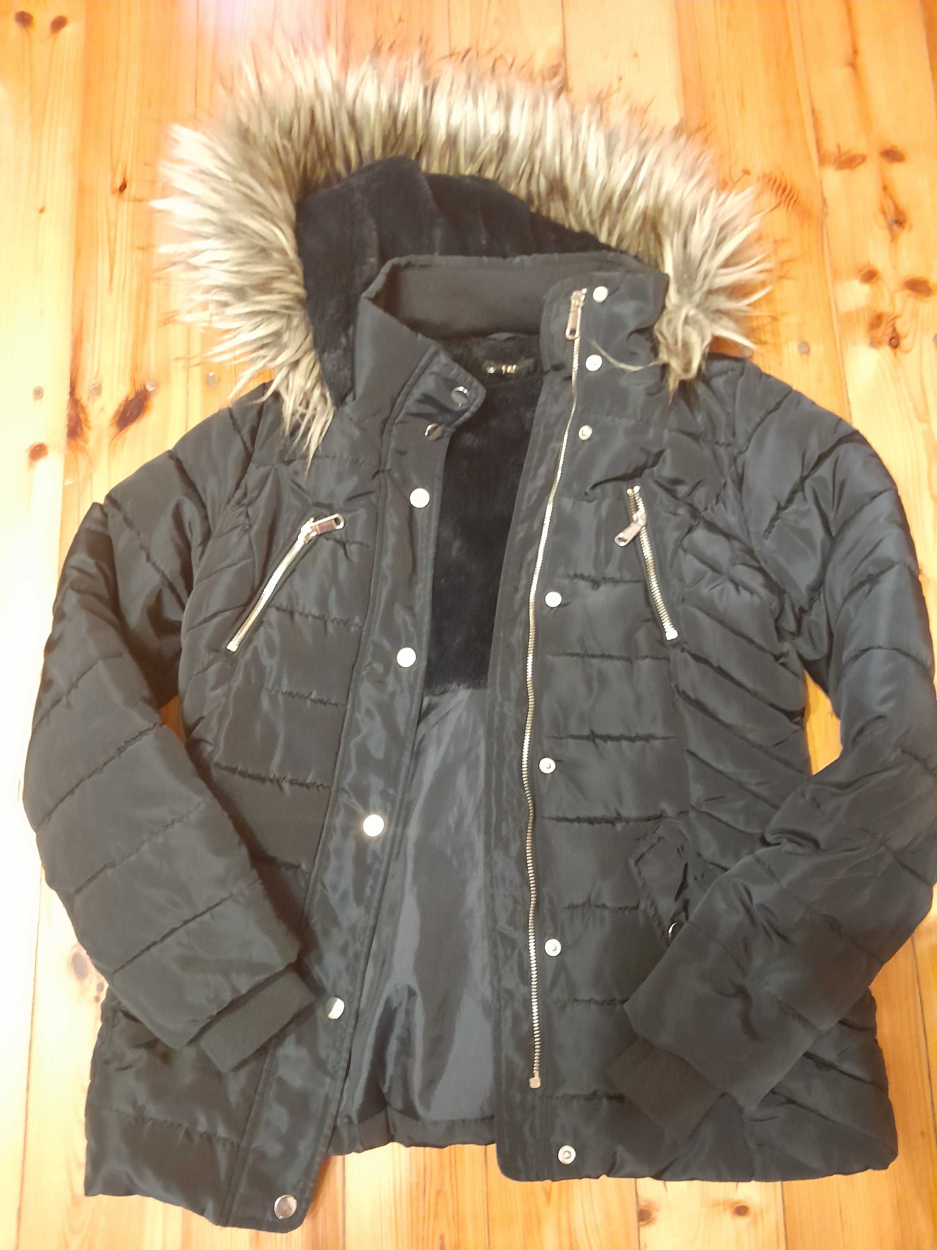 Nowa kurtka damska, F&F, Tesco, rozmiar 38/M. Czarna. Gruba i ciepła.