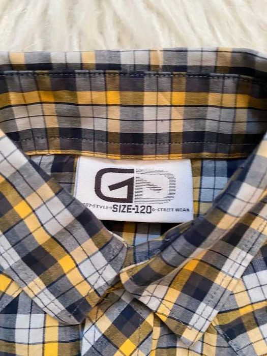 Bawełniana koszula w żółtą kratkę G-street 120cm