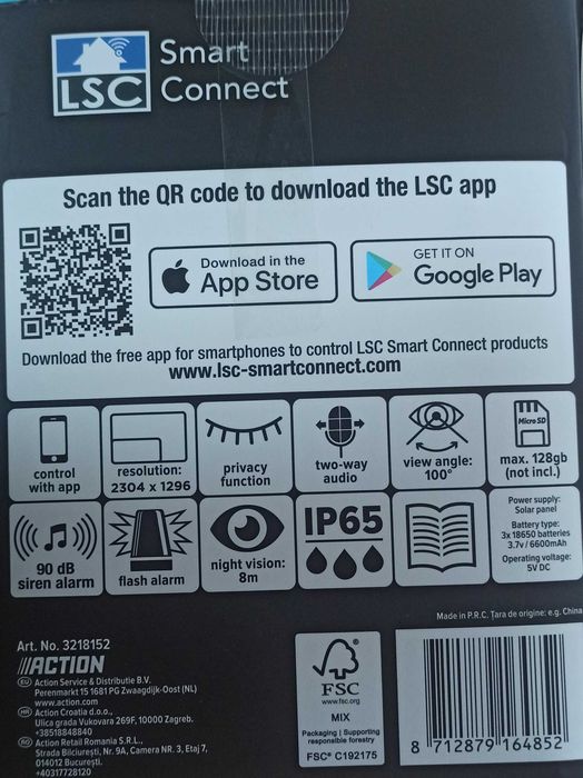 Câmara PTZ a energia solar LSC Smart Connect