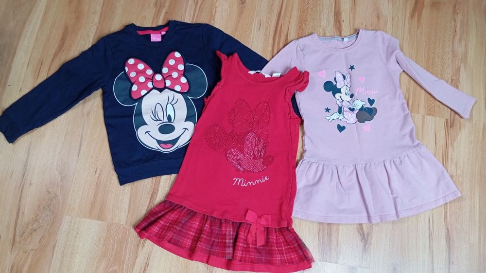 Zestaw Disney - Minnie Mouse (bluza + 2 sukienki), rozmiar 110, H&M