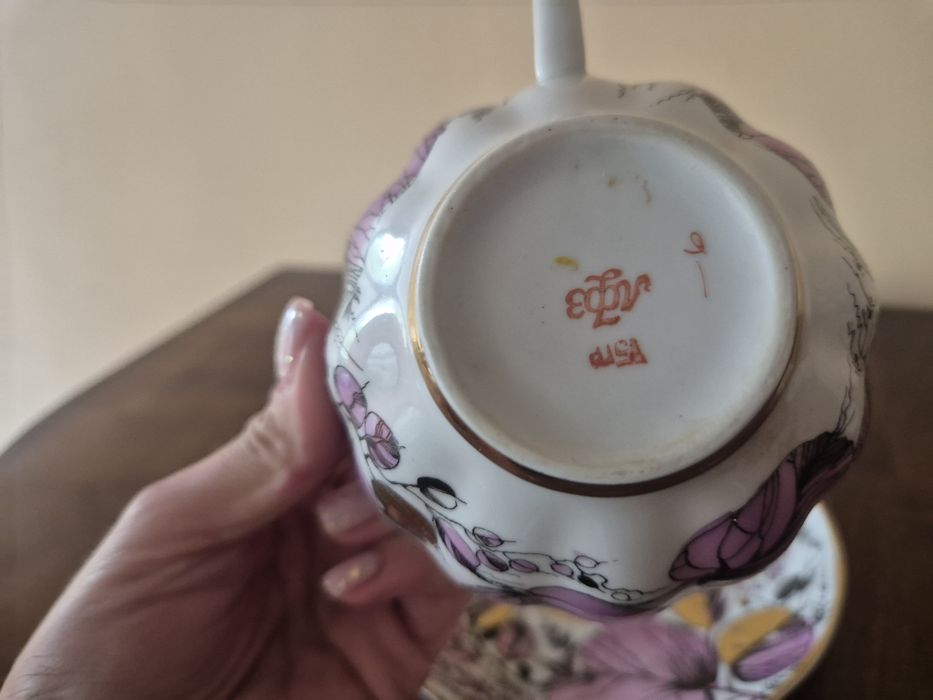 Rosyjska porcelana łomonosow PRL filiżanka talerzyki