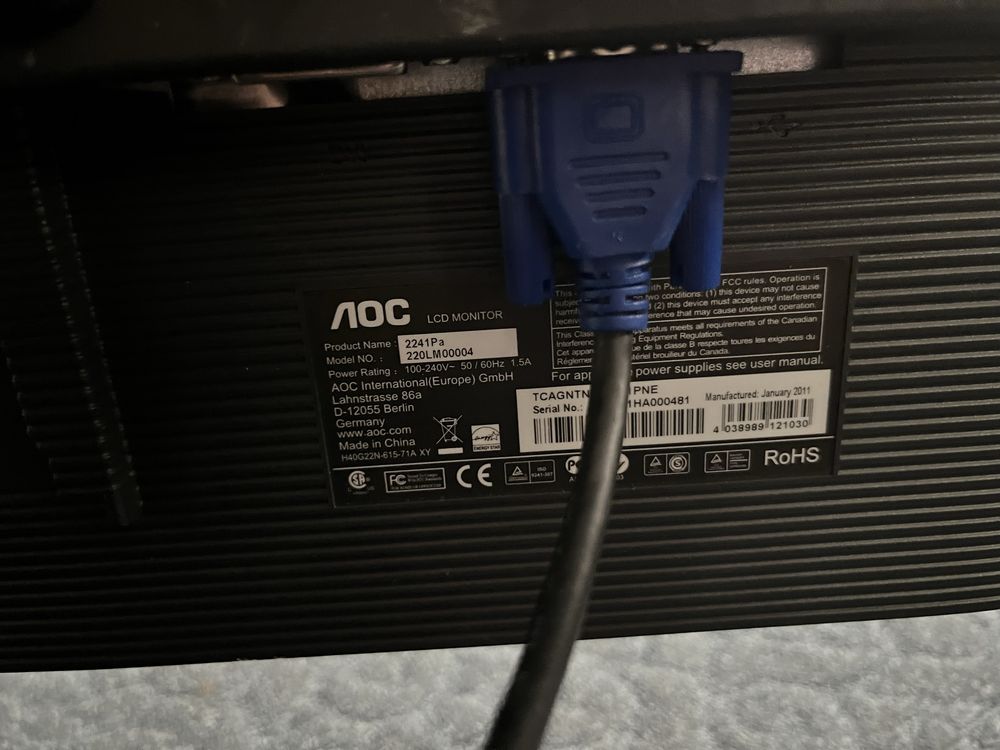 Монітор ЛОС AOC для ПК