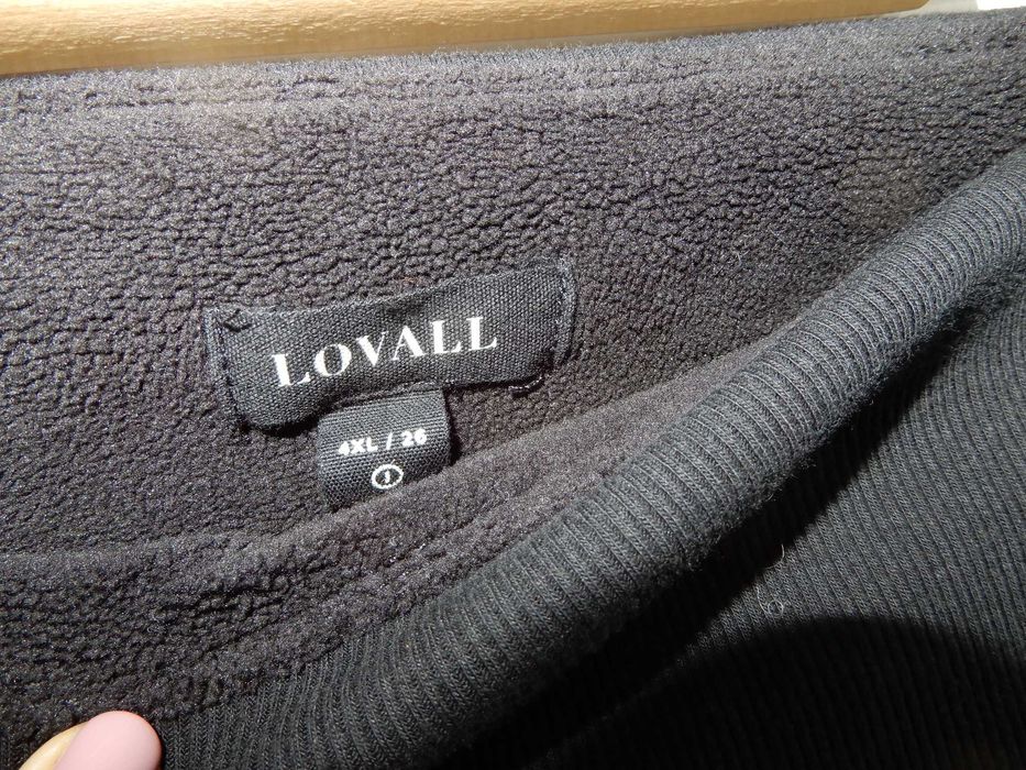 Getry legginsy ocieplane prążkowane czarne bawełna 54 7XL