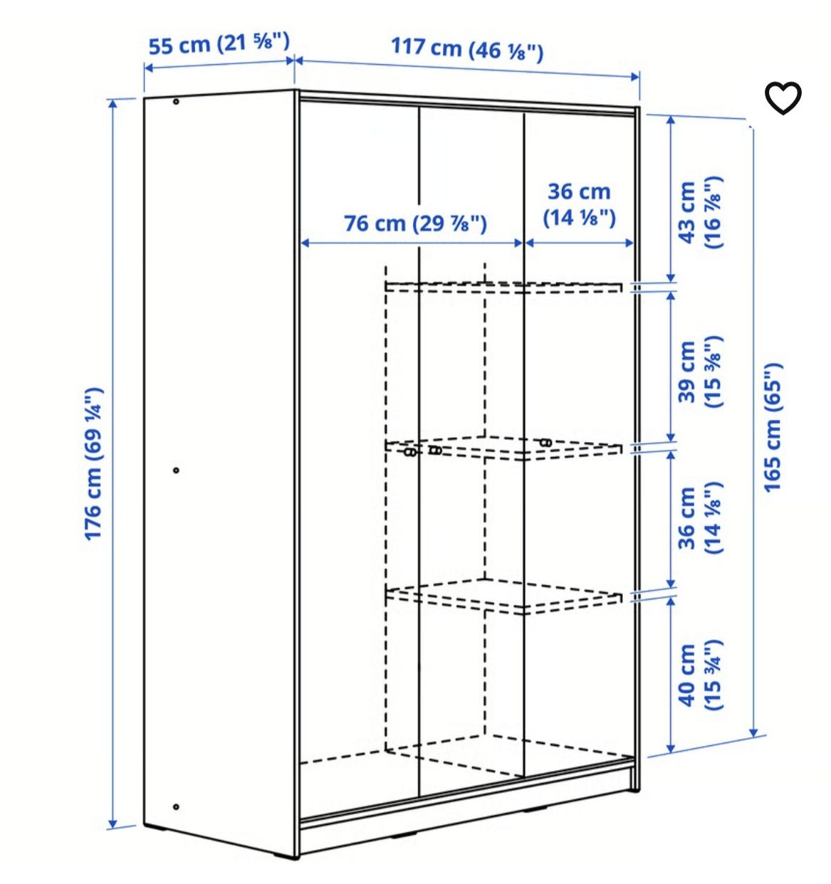 Conjunto 2 roupeiros Kleppstad Ikea