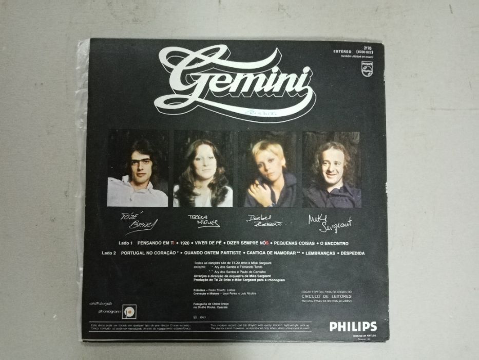 Gemini - Disco vinil de 33 rpm - Excelente som