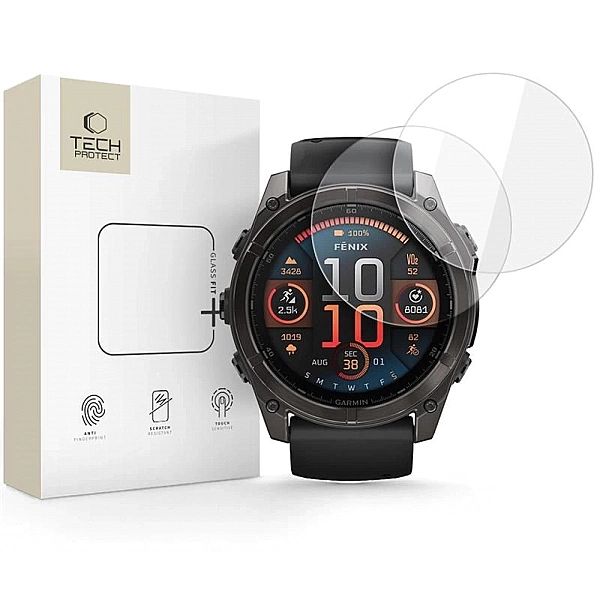 Szkło hartowane Tech-Protect Glass Fit+ 2-pack na Garmin Fenix 8/51 mm