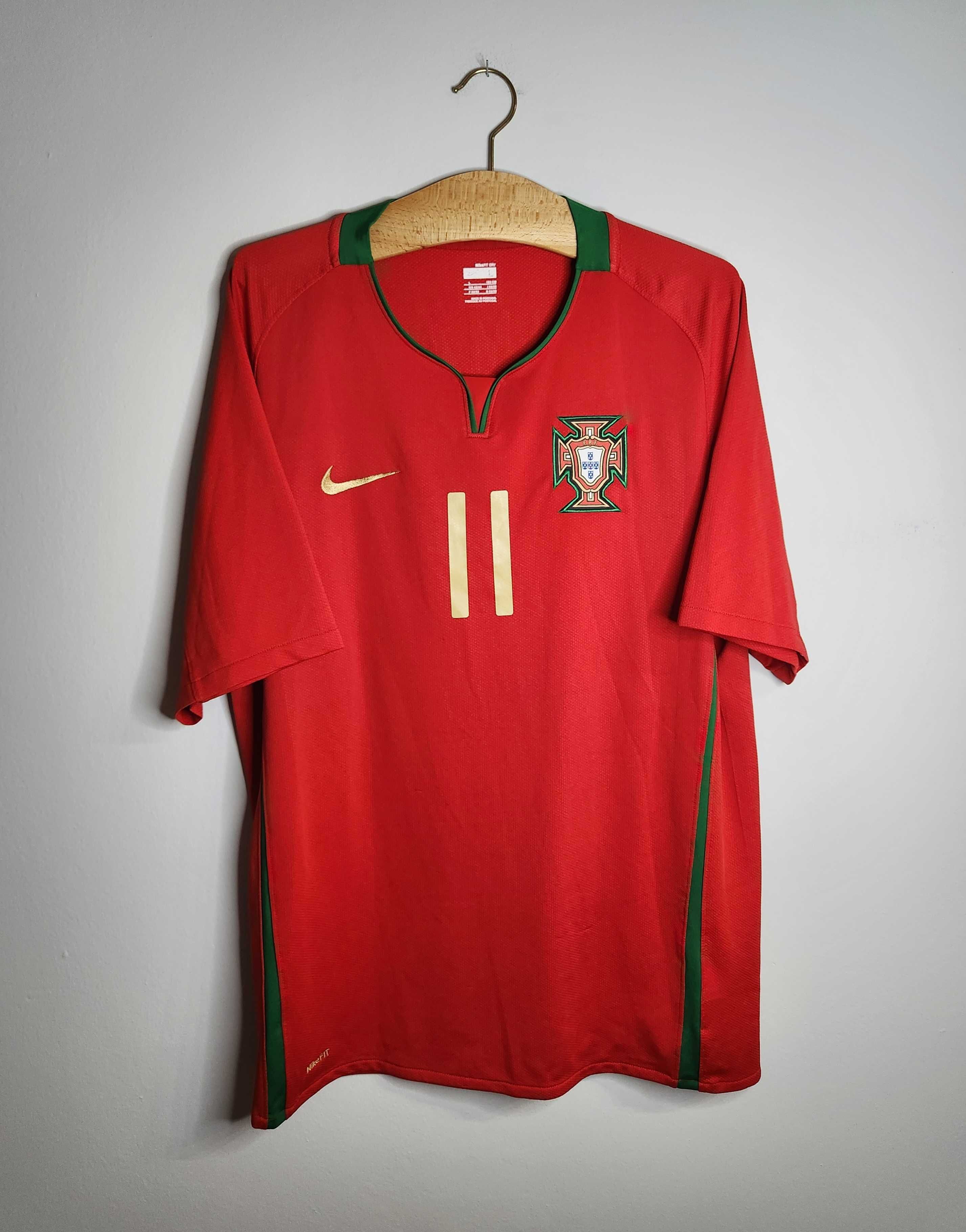 Portugalia 2008 Koszulka Piłkarska Domowa Nike #11 Simao Sportowa L
