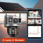 Kamera 4G LTE 6K 12MP Solar 8Wat 3ekrany i soczewki+KartaSD64GB