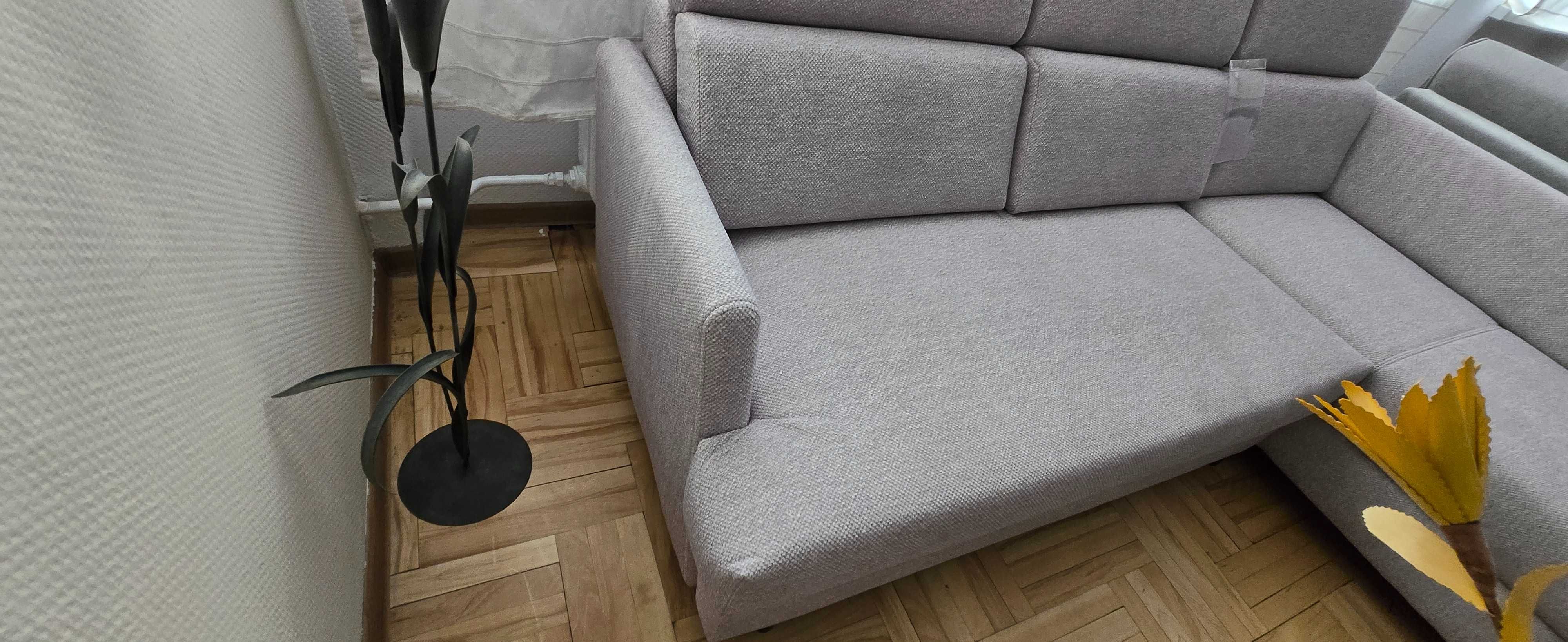 Narożnik 228x158 FIORE z funkcją spania i poj. szary