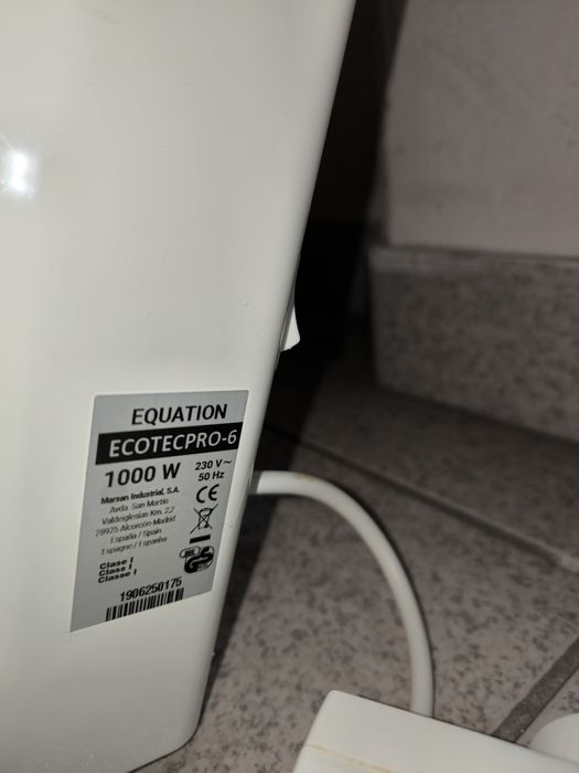 Aquecer eléctrico de parede Equation ECOTECPRO-6 1000W