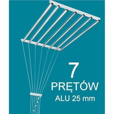 Suszarka sufitowa 7 prętów 110x63,5cm fi25 alum