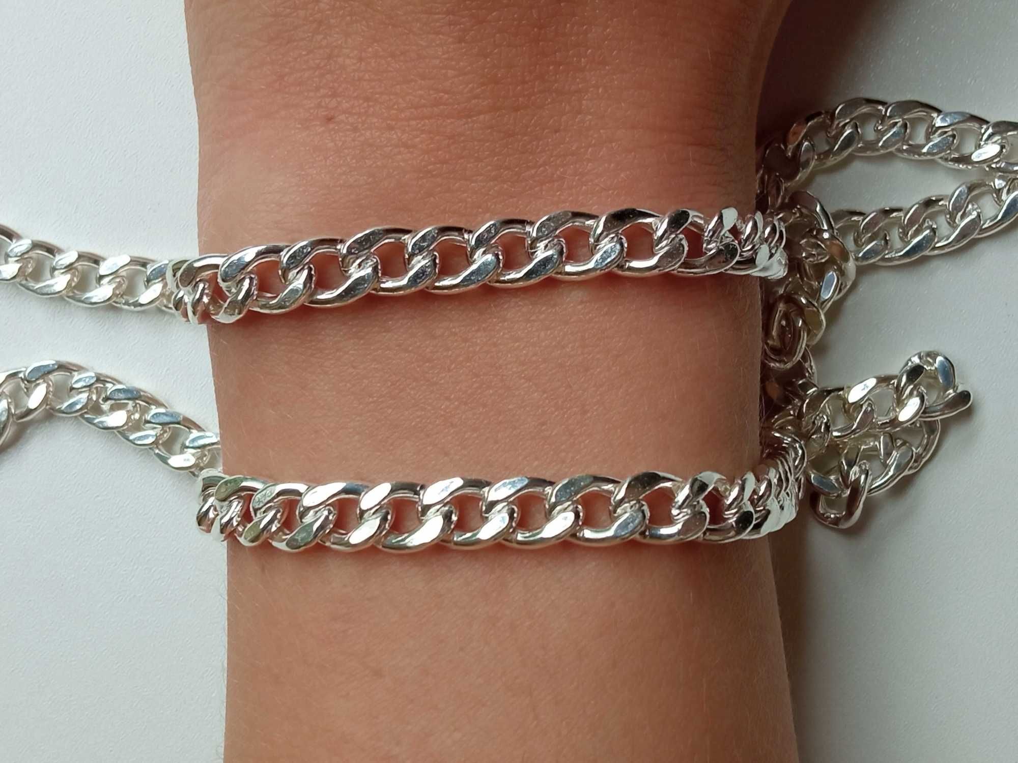 Srebrny naszyjnik Srebrny łańcuszek Pancerka 60 cm Sterling Silver