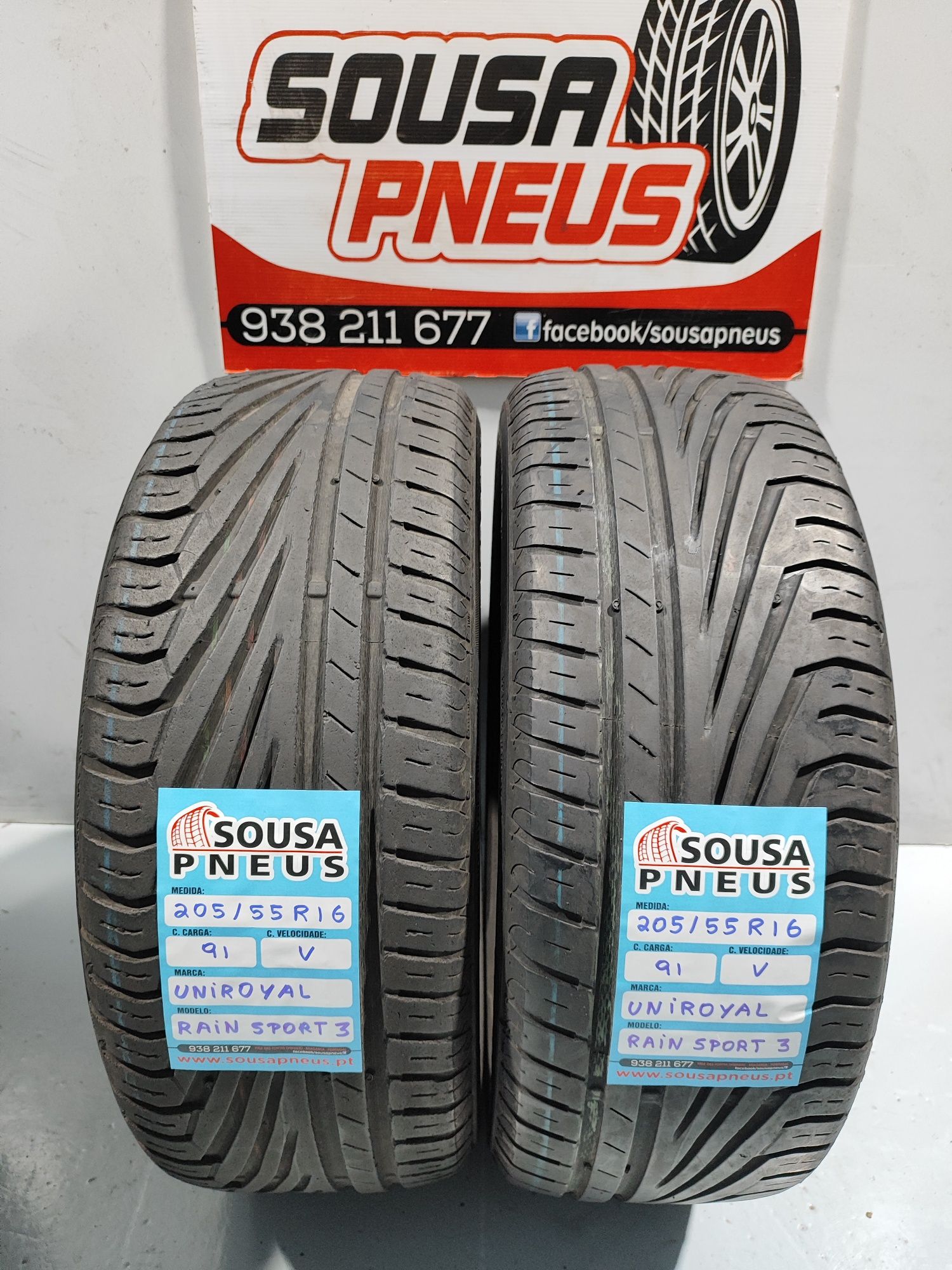 2 pneus semi novos 205-55R16 Uniroyal - Oferta dos Portes