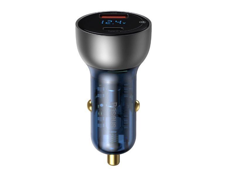 Ładowarka Samochodowa Baseus Usb/Type-C Led 65W Qc Pps Srebrna
