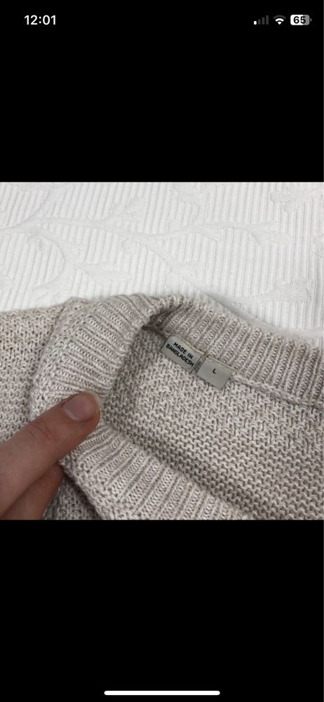 Nowy Beżowy Męski Sweter | Selected Homme | 100% Bawełna L/M