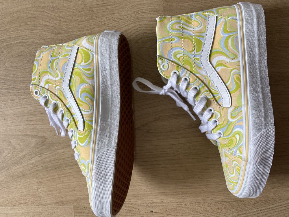 Vans Sk8-hi buty wysokie żółte zielone 38 24,5cm nowe trampki