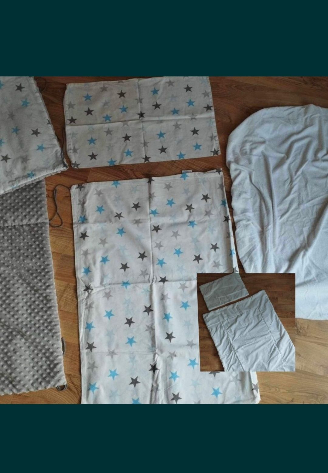 Zestaw pościeli do łóżeczka , wypełnienie, ochraniacz,wyprawka