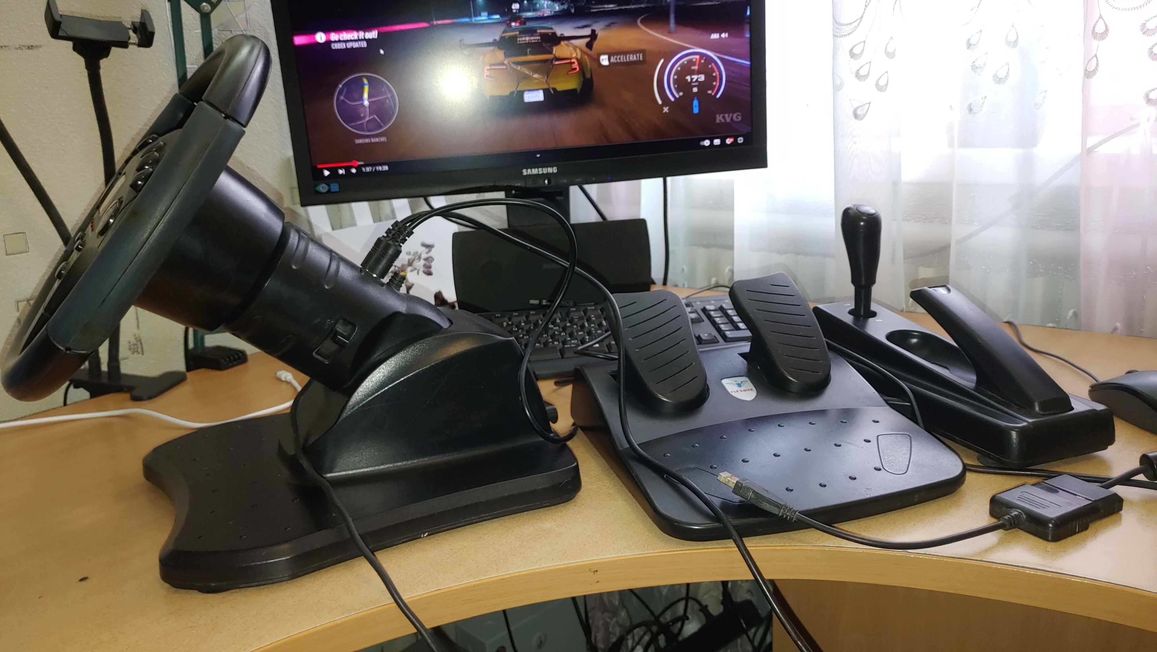 Ручник+коробка передач,Игровой руль для ПК та PS ,iгрове кермо+ВИДЕО
