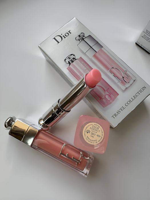 Набір Dior блиск та бальзам 001 pink