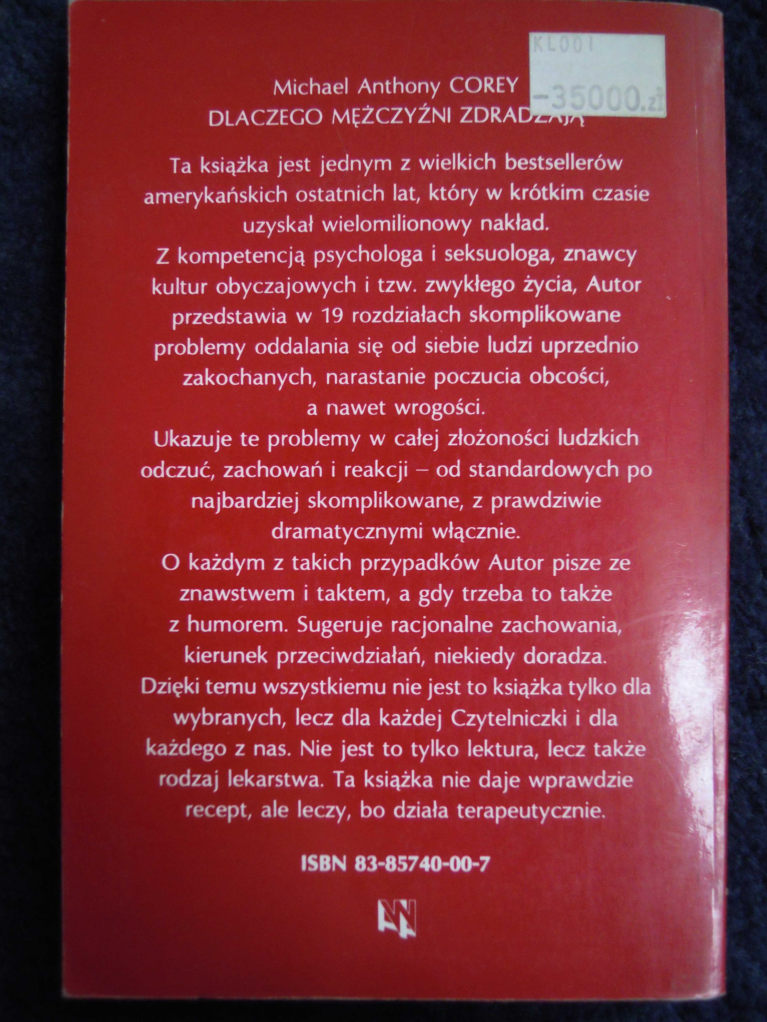 "Dlaczego mężczyźni zdradzają" Michael Anthony Corey