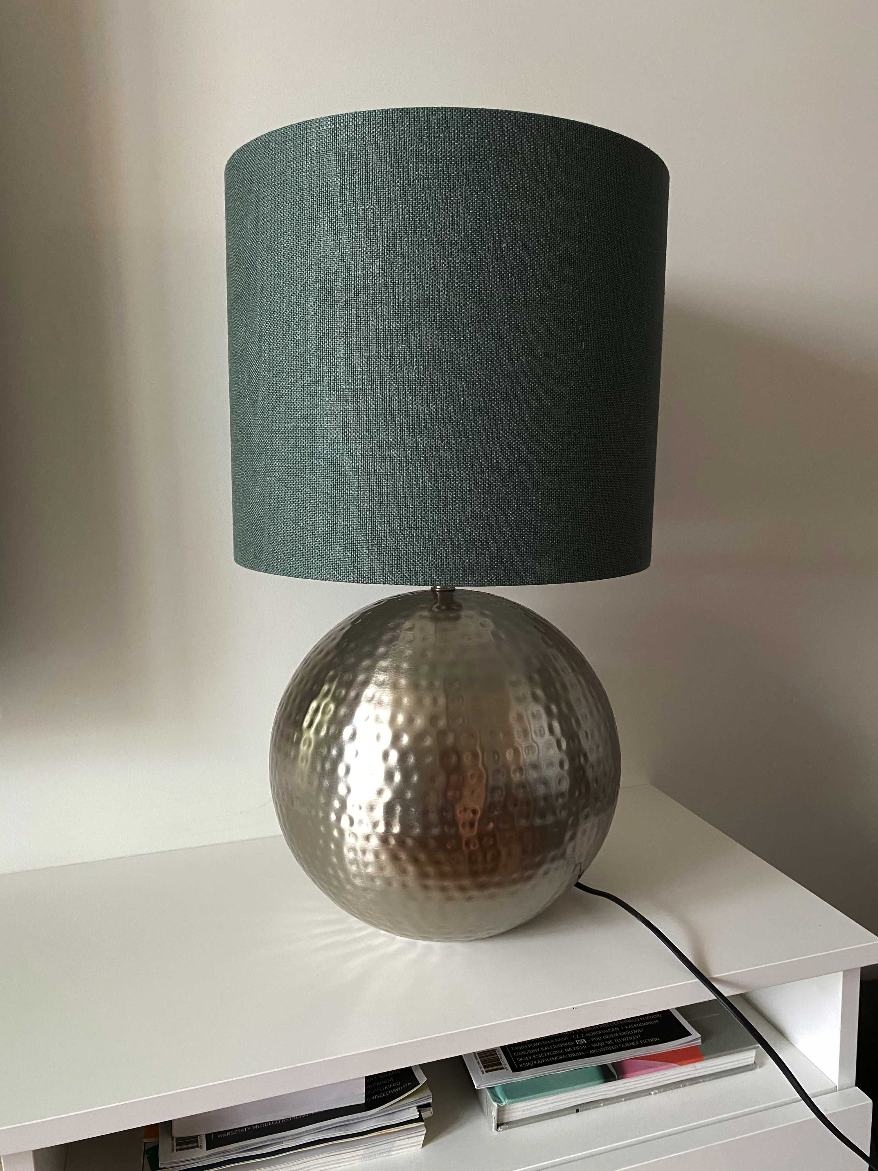 lampa stojąca z niebieskim kloszem vintage wys. 61,5 do salonu