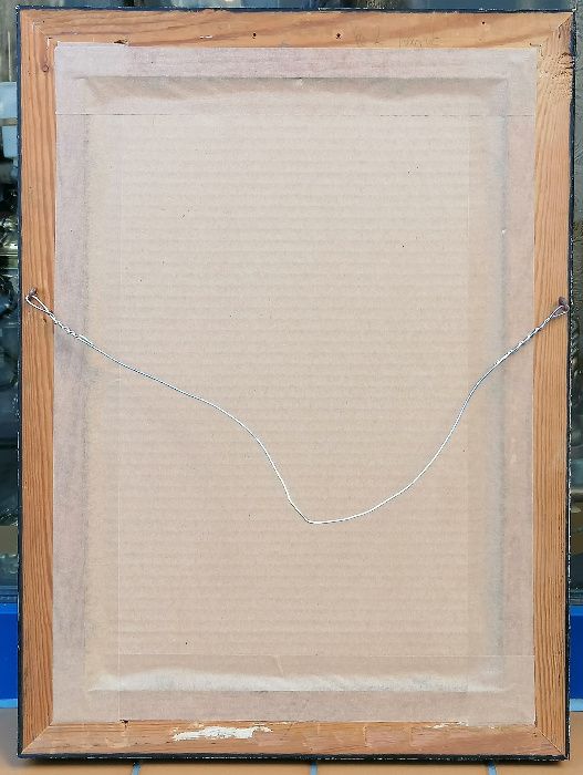 Odpoczynek w lesie, stary pejzaż olejny na płótnie