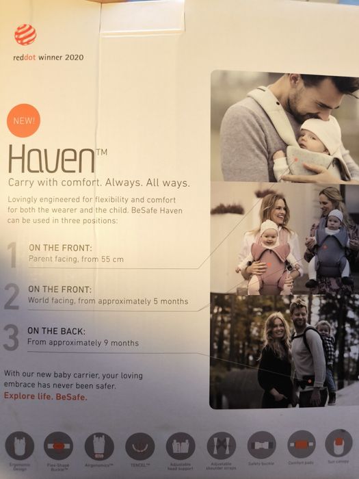 HAVEN PREMIUM BeSafe nosidło dla dzieci od ok. 1 miesiąca do 3 lat