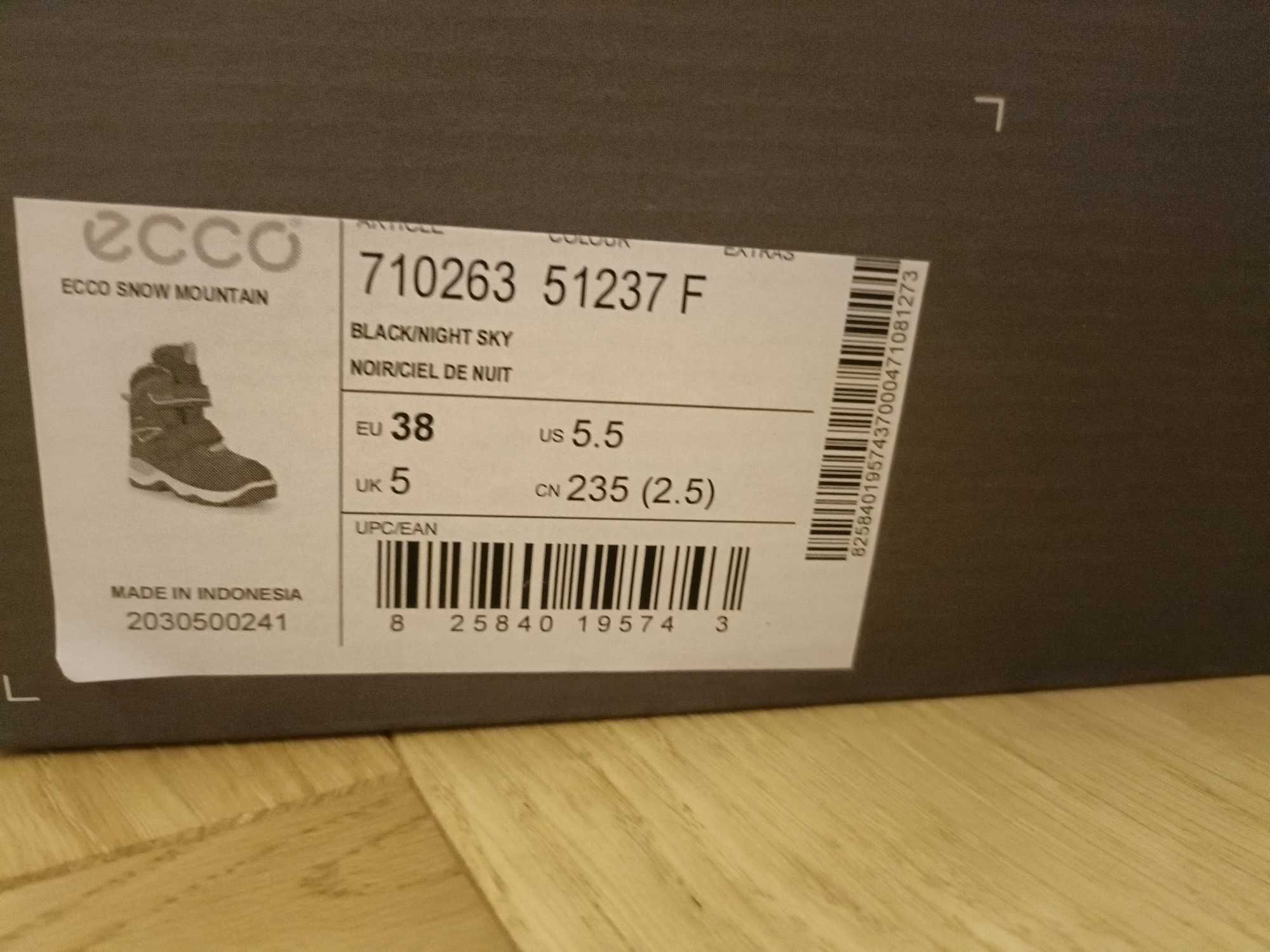 Śniegowce ECCO Snow Mountain Goretex 38 buty zimowe na zimę - NOWE