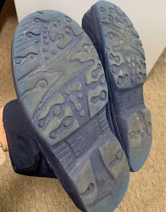 Дутики сапожки синие   на овчине  34р/34,5/22см