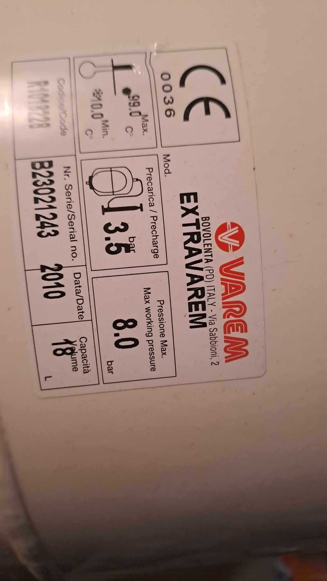 naczynie przeponowe Varem - ExtraVarem 18 litrów