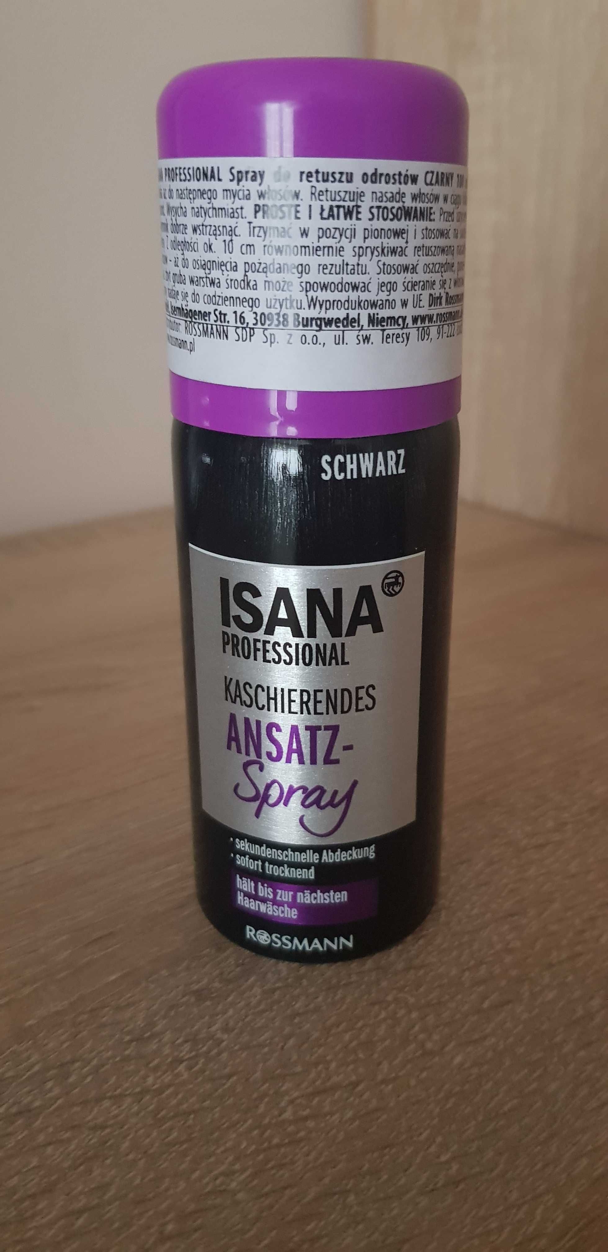 Isana Professional Spray do włosów maskujący odrosty, Czarny, 100 ml