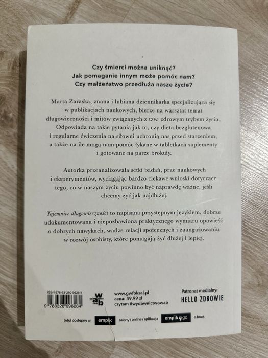 „Tajemnice długowieczności” Marta Zaraska